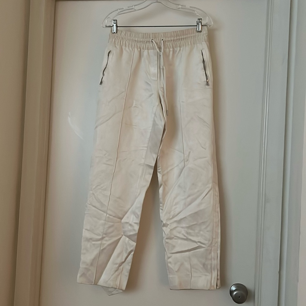 Dolce & Gabbana silk track joggers in cream